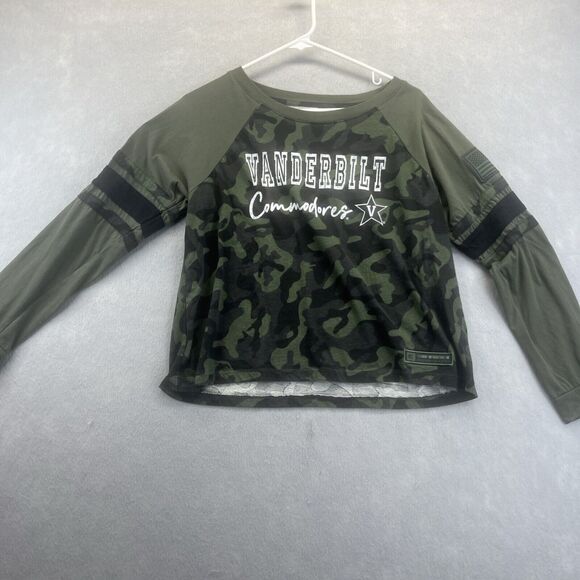 Vanderbilt Commodores Colosseum Military Camo Crop Top Long Sleeve Shirt Xl - Picture 1 of 10